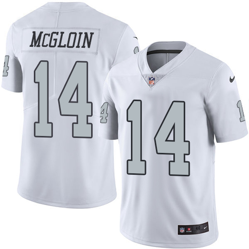 Men's Elite Matt McGloin Nike Jersey White - #14 Rush NFL Oakland Raiders